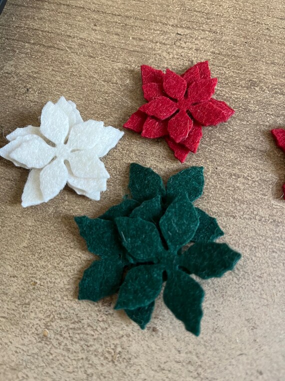 Filz Weihnachtsstern Blume Schnittteile, Filzblumen DIY, Wolle Basteln  Embellishments - Etsy.de