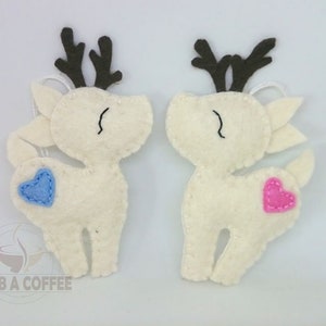 Felt deer ornament woodland hanging animals from wool Christmas creatures home decor nursery decoration for baby room image 2