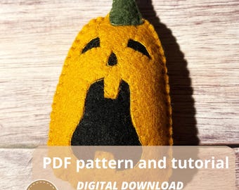 Felt Jack-o-Lantern Ornament Sewing PDF Tutorial