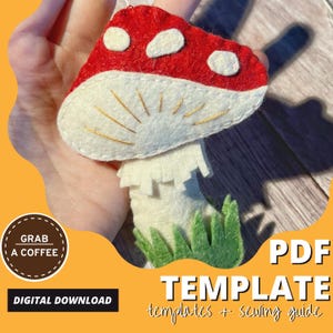 DIY Filz Pilz Ornament Nähanleitung - PDF Nähanleitung - Walddekor für Anfänger - Nähen aus Filz für Weihnachten