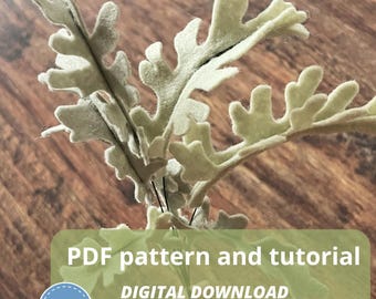 Felt Dusty Miller Leaf Pattern: PDF + SVG Template for Cricut