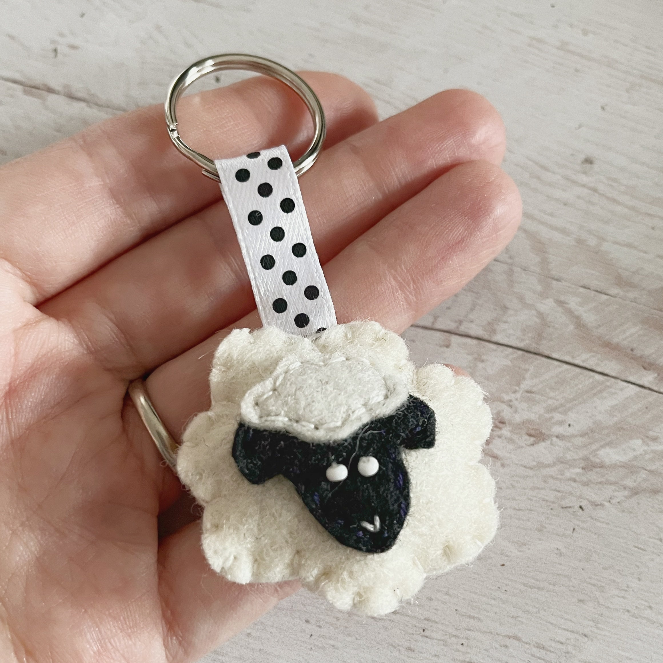 Felt Sheep Keychain: Handmade Wool Animal Key Holder - Etsy