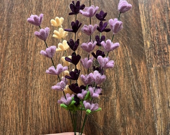 Felt lavender stem - set of 3 - choose your color pack