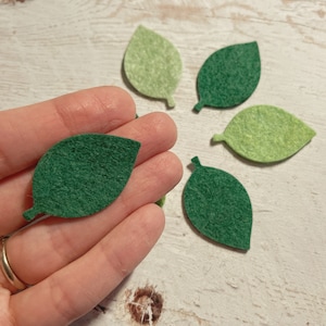 Felt leaf die-cut pack, Tiny leaves Mix, wool Craft Embellishments