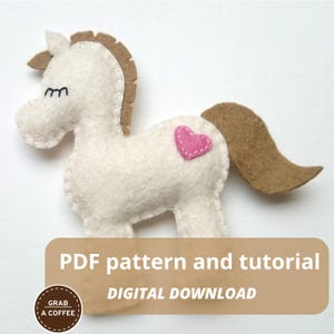 Felt pony ornament template, digital download, PDF pattern, sewing guide