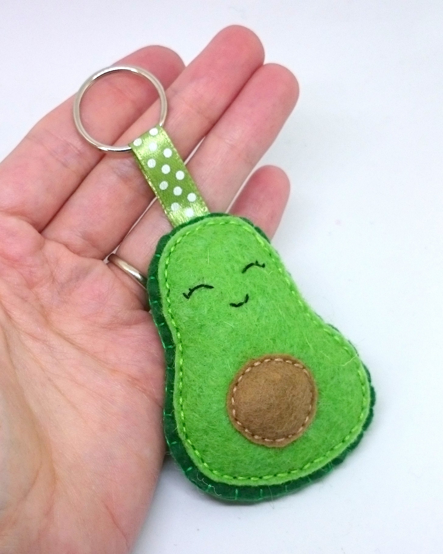 Avocado keychain from felt handmande vegan gift idea with or Etsy
