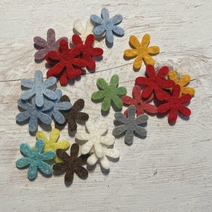 Mixed Mini Felt Flower Packs, Tiny Mixed Coloured Flowers, Die Cut Craft Embellishments image 3
