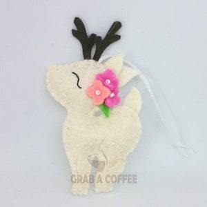 Felt deer ornament woodland hanging animals from wool Christmas creatures home decor nursery decoration for baby room image 8