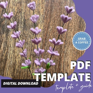 DIY Felt Lavender Stem Tutorial - Step-by-Step PDF Pattern for Handmade Floral Craft