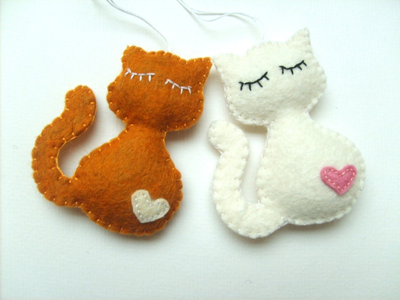 Cat ornament from felt for the pet pemperer Christmas kitty Etsy