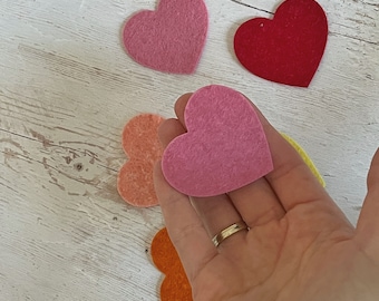Corazón de fieltro Paquete troquelado - Set de 25/50/100 - Adornos artesanales