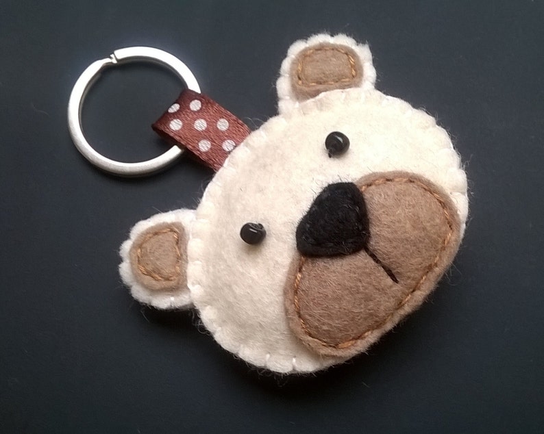 Felt Bear Keychain Teddy Bear Felt Accessories Eco - Etsy