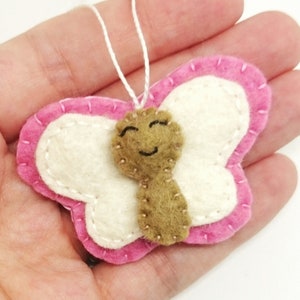 Felt butterfly ornament - nursery decor - felt party supplies Baby shower - handmade for kids room