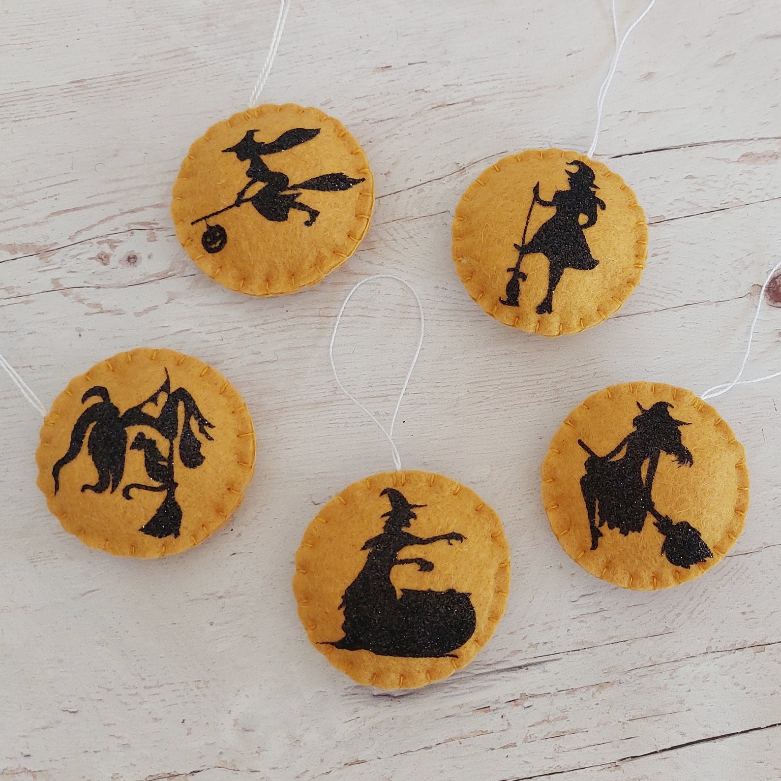 Halloween Witch Ornament SET OF 5 Fall Decor Free Shipping Etsy
