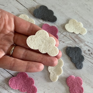 Felt clouds die-cut pack, felt shape Mix, wool Craft Embellishments