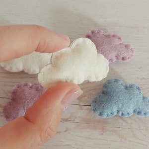 Piccole nuvole di feltro, forniture per feste meteorologiche, mini coriandoli nuvola