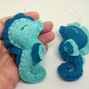 Felt Seahorse Ornament | Ocean-Themed Decor | Cute & Colorful | Perfect for Coastal Christmas Tree or Nautical Nursery
