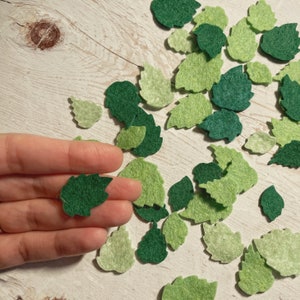 Felt small leaf die-cut packs, Tiny leaves Mix, wool Craft Embellishments