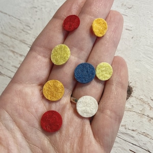 Mixed Mini Felt circles Packs, Tiny Mix, Die Cut Craft Embellishments