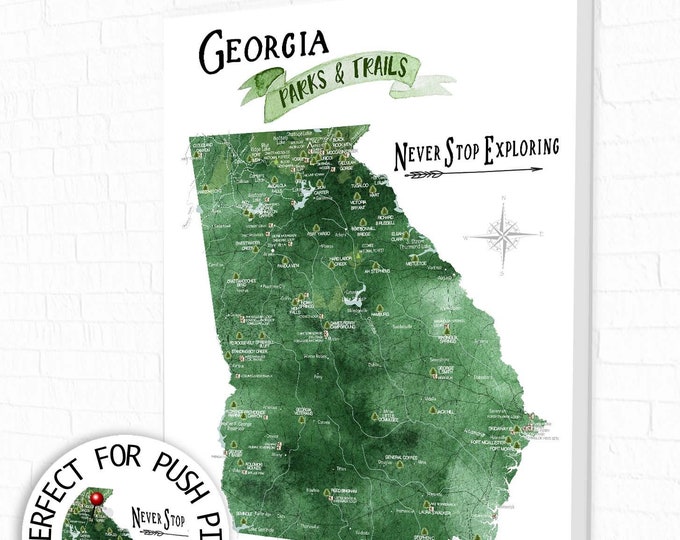 US Map Print Poster Canvas United States Etsy