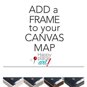 Optional UPGRADE LISTING for Modern Thin Profile Frame addition for Canvas Wall maps and PinMap#3