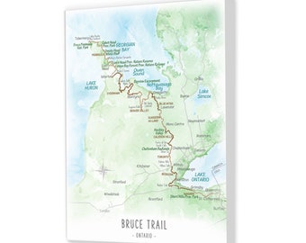 Bruce Trail Map, Ontario Hiking Map, Personalized Trail Map Print, Couple Outdoor Adventure Canvas Wall Art, Custom Family Adventure Gift