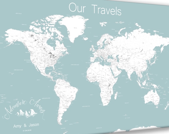 Very Detailed Large World Map. Large World Travel Map, Oversized Map of the World,