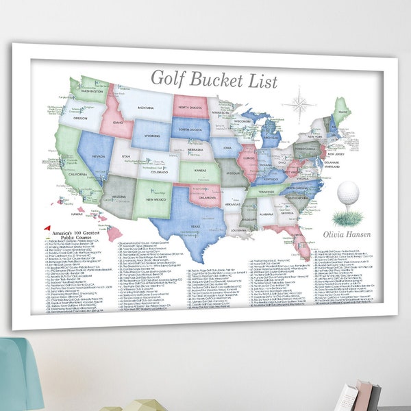 Golf Bucket List Poster Etsy