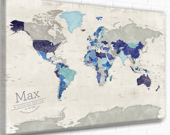Map Of Watercolor Florida Map Of Watercolor Florida, World Map With Legend Gift For Boyfriend With Or Without Frame Or Large Map Poster For Neutral Navy Decor Push Pin Map For Pinning Travels, Map Of Watercolor Florida