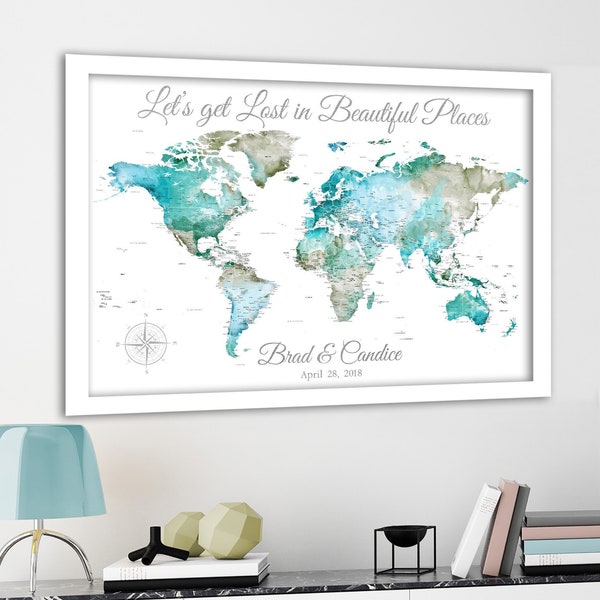 Push Pin World Map - Etsy