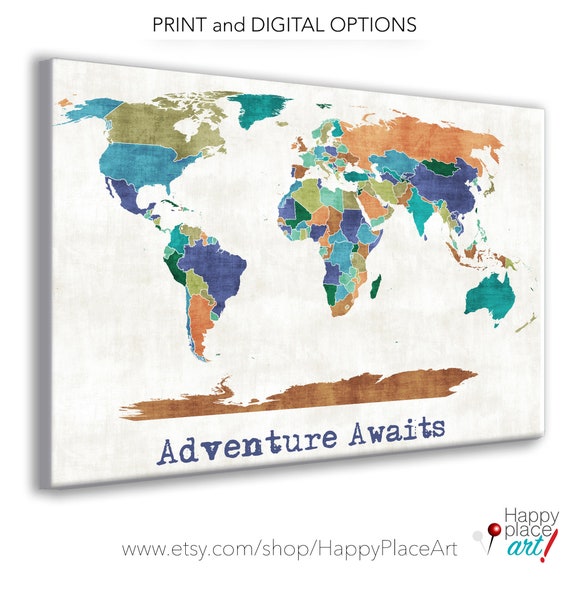 Amazon Com Large Map Of The World Silk Art Print World Map
