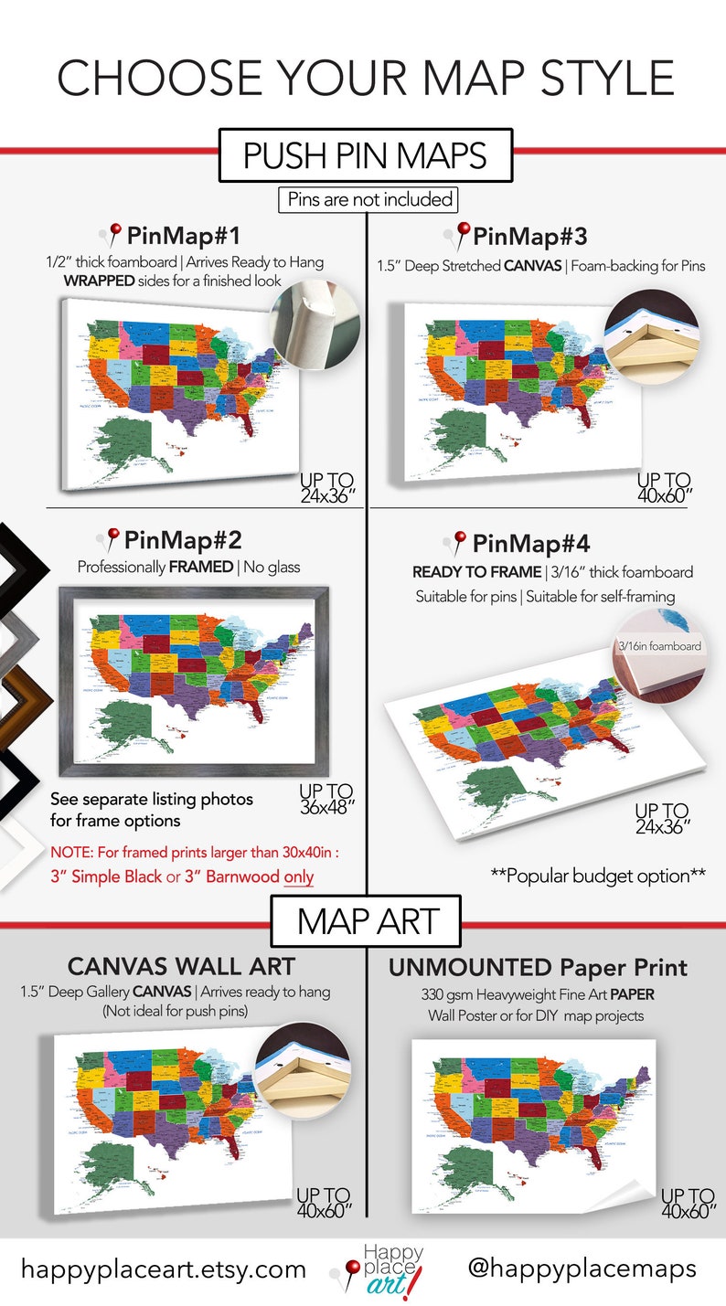 Detailed USA map with cities, and states labels. US map print with city names and state names added. Neutral colors. Push pin map idea image 2