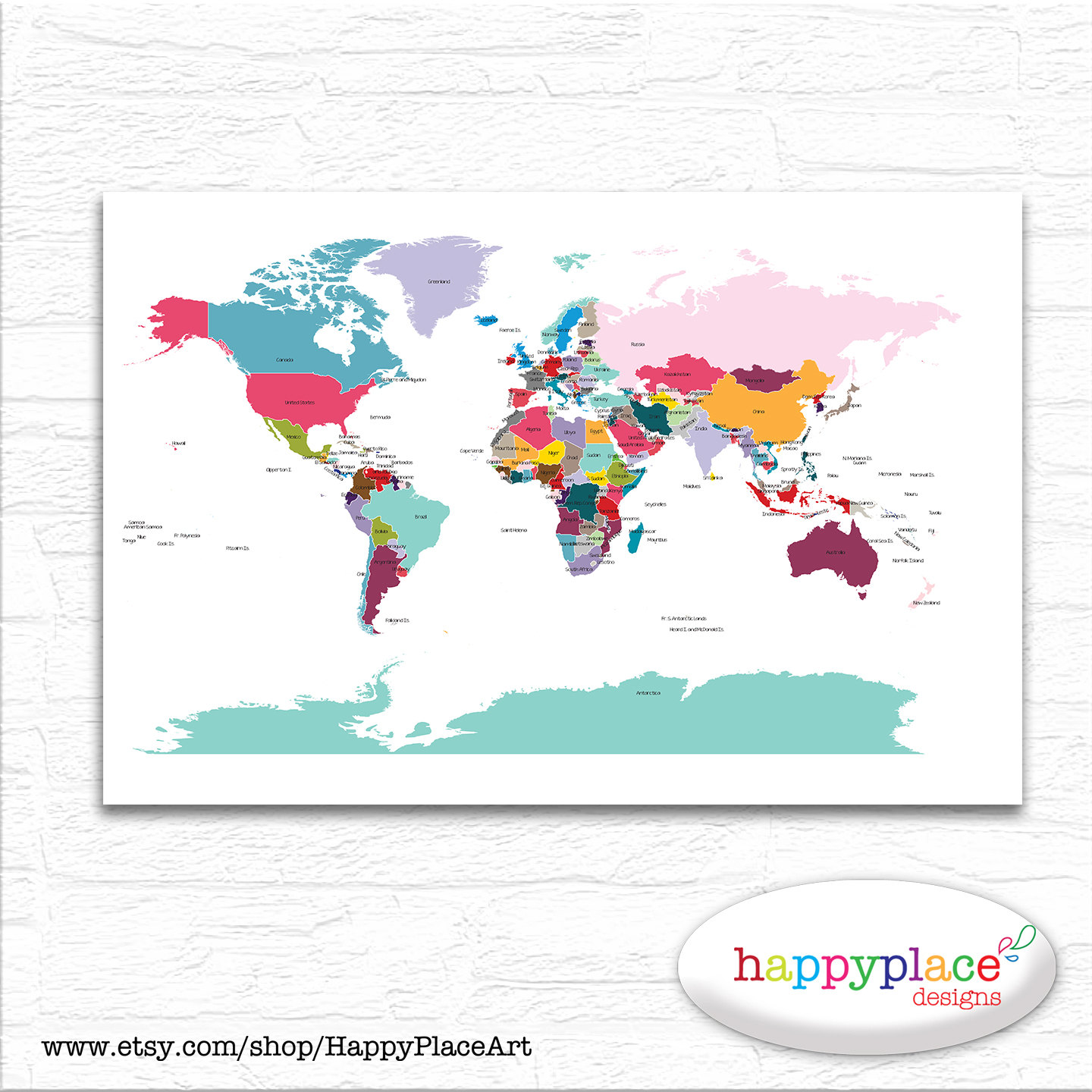 printable world map wall art in large 20x30in with lovely etsy
