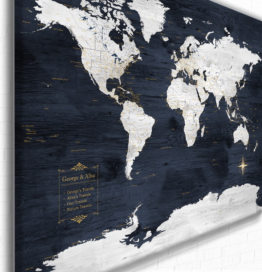 Push Pin Travel Map Large World Map Canvas World Map With 