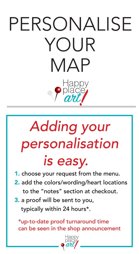 Personalized Map with quote, or message, Heart Map, Long distance BFF Map, Map with Hearts, Map Gift for Best Friend, Print for Grandparents