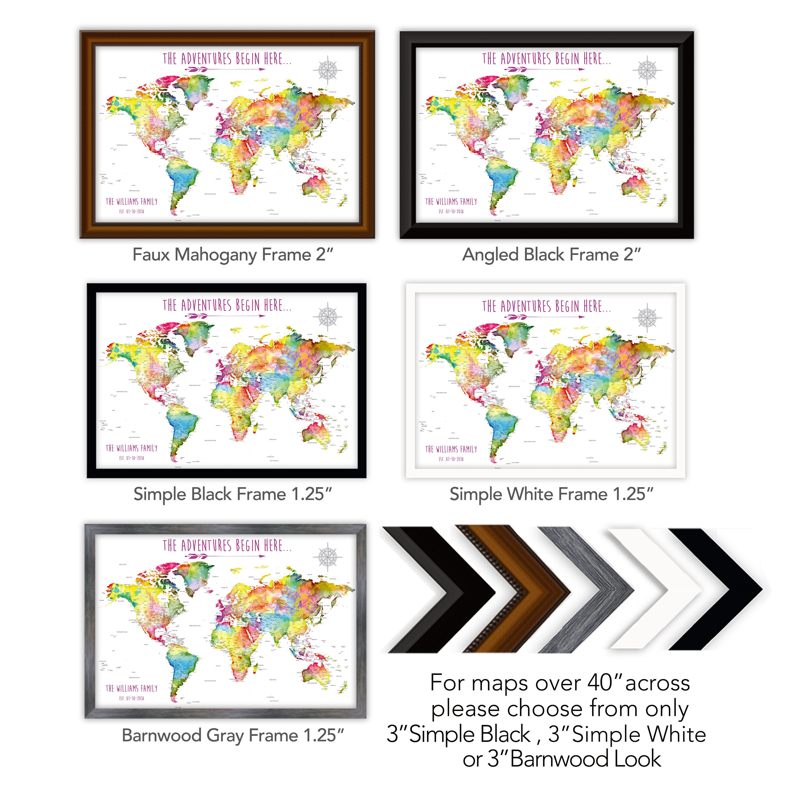 World Map Pin Board Map With Canvas, Family Push Pin World Map