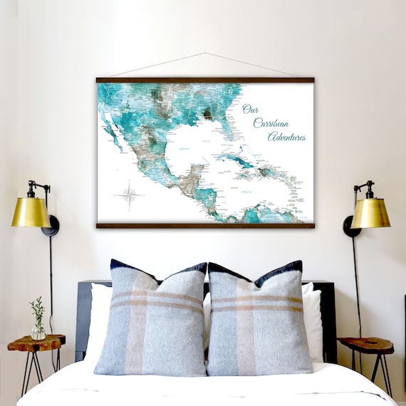 Large Caribbean Island Map - Canvas