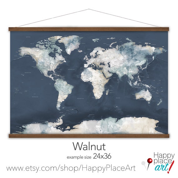 Large Office Wall Map, Personalized World map, Executive Wall Art, World Map Wall Art, Large Canvas, Adventure Office Decor, Travel Inspo