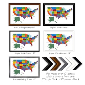 Detailed USA map with cities, and states labels. US map print with city names and state names added. Neutral colors. Push pin map idea image 7