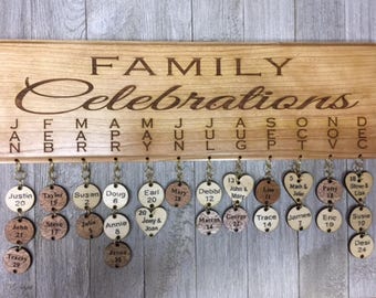 Personalized Family Celebrations and Birthday Board Wall Hanging for Birthdays and Anniversaries