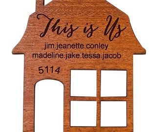 Personalized 2023 This Is Us Christmas Ornament from Solid Mahogany Wood with Street Address