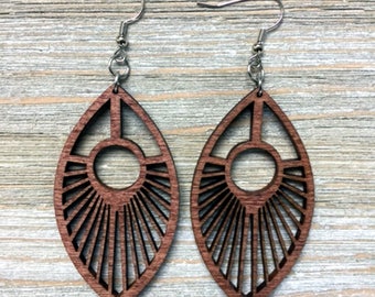 Wood Spoke Earrings from Reclaimed Maple