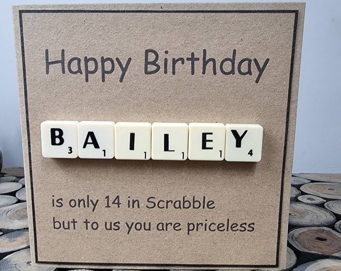 Personalised Scrabble Birthday Card