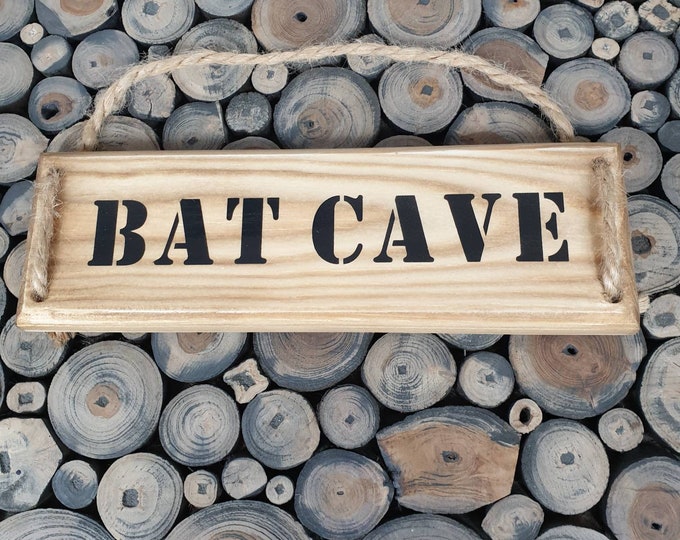 Bat Cave Plaque, Bat Cave Sign, Wooden Sign