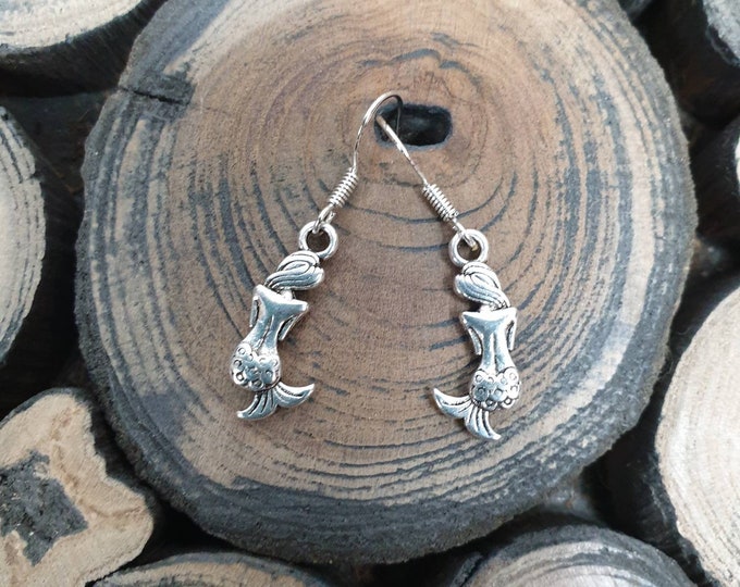 Mermaid Earrings on 925 Srerling Silver Ear Wires