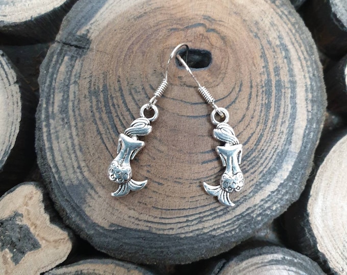 Mermaid Earrings on 925 Srerling Silver Ear Wires