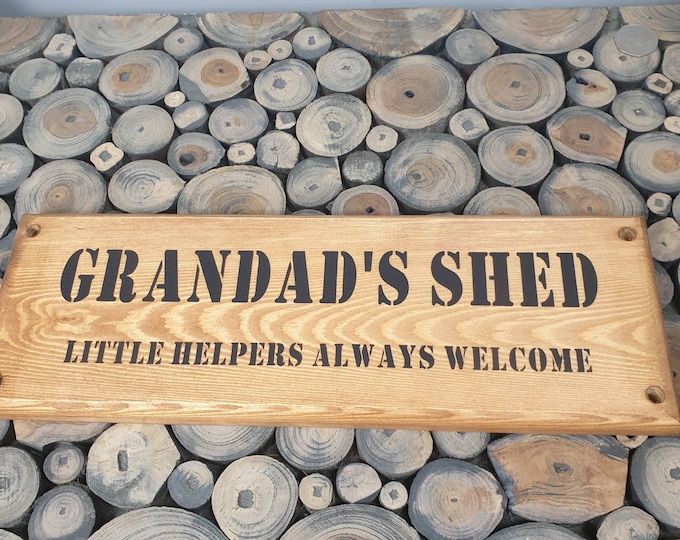 Grandad's Shed Little Helpers Always Welcome  Wall Plaque