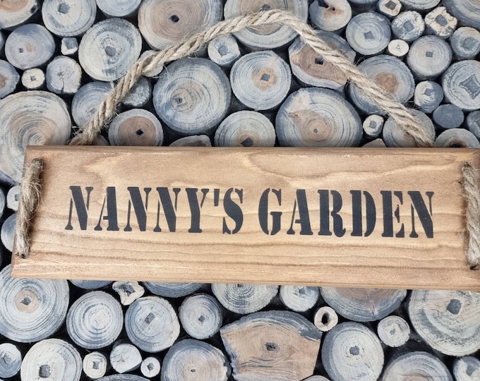 Nanny's Garden Sign, Nanny's Garden Wooden Plaque