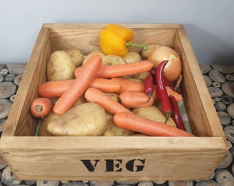 Rustic Vegetable Box, Country Kitchen, Vegetable Storage, Wooden Vegetable Box
