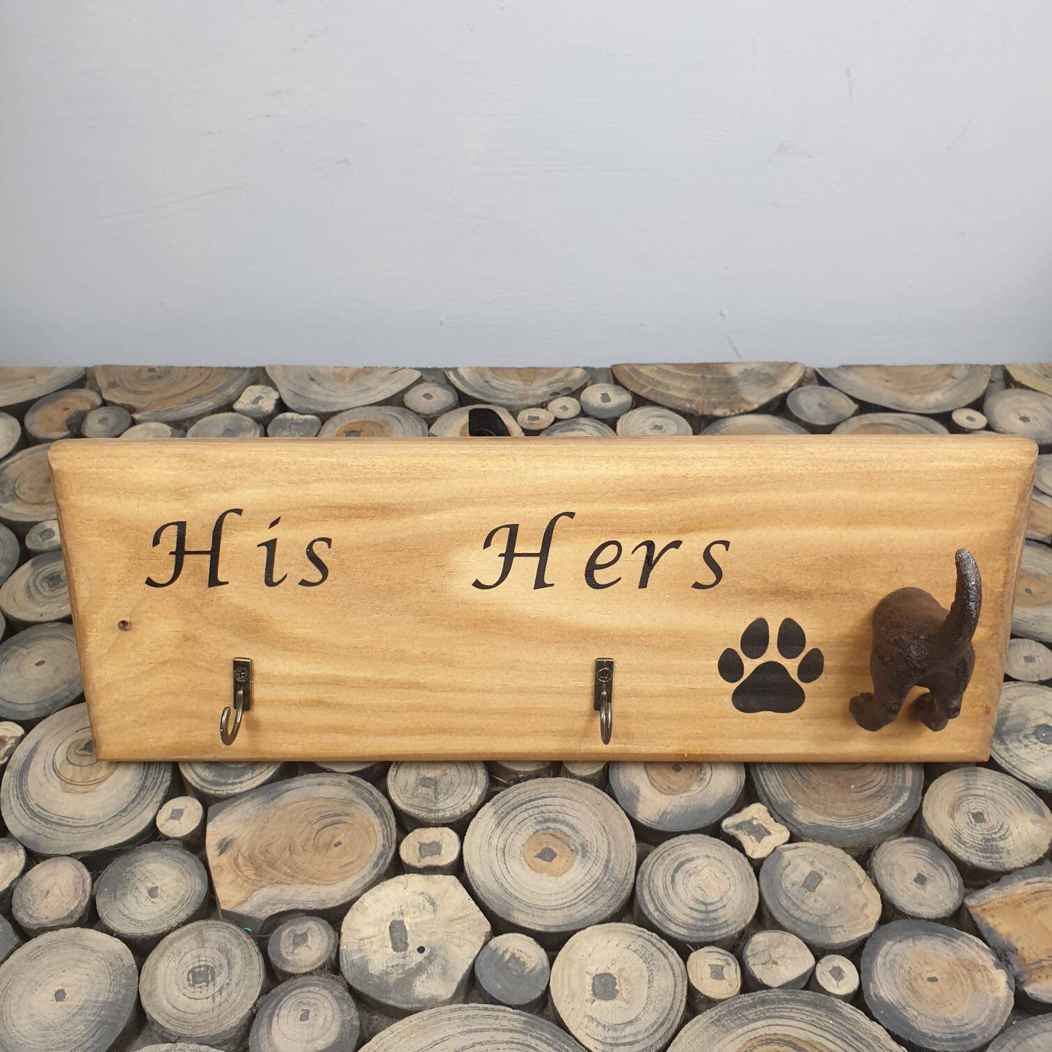 Personalized Key Ring Holder, Key Holder, His Hers Ours Dog Paw